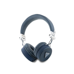 Guess PU Grained Triangle Logo ENC Wireless Headphones Blue - GUBH70PGTSPSB