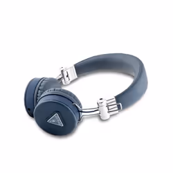 Guess PU Grained Triangle Logo ENC Wireless Headphones Blue - GUBH70PGTSPSB