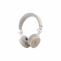 Guess Grained Classic Round Shape Bluetooth On Ear ENC Headphone Beige - GUBH70PGTSPSE