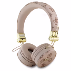 Guess 4G Peony Script Round Shape ENC Bluetooth On Ear Headphones Brown - GUBH70EPOSMW