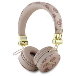 Guess 4G Peony Script Round Shape ENC Bluetooth On Ear Headphones Brown - GUBH70EPOSMW