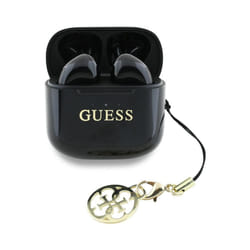 Guess Glossy Effect Printed Classic Logo & Charm TWS Earphones Black - GUTWSXMCCLK