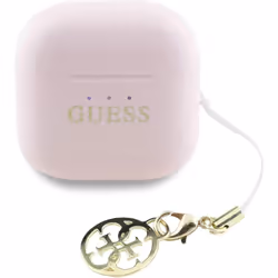 Guess Glossy Effect Printed Classic Logo & Charm TWS Earphones Pink - GUTWSXMCCLP