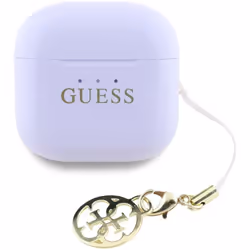 Guess Glossy Effect Printed Classic Logo & Charm TWS Earphones Purple - GUTWSXMCCLU