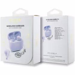 Guess Glossy Effect Printed Classic Logo & Charm TWS Earphones Purple - GUTWSXMCCLU - Additional view 5