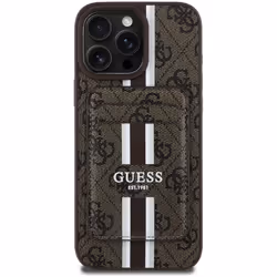 Guess 4G Stripes Case with MagSafe Wallet for iPhone 16 Pro Max 6.9" Brown - GUBPHCP16XP4RPSW