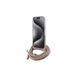 Guess 4G Crossbody Cord Print Case for iPhone 16 6.1" Pink - GUHCP16SHC4SEP