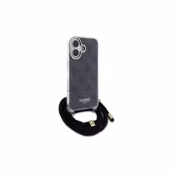 Guess Crossbody Cord 4G Print Case for iPhone 16 6.1" Black - GUHCP16SHC4SEK