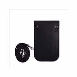Guess PU Grained Triangle Logo Universal Phone Pouch with Strap and Card Slot Black - GUCWBPGTSPSK