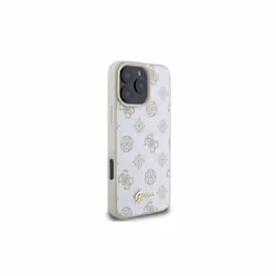 Guess Peony Script Logo Case with MagSafe for iPhone 16 Pro Max 6.9" White