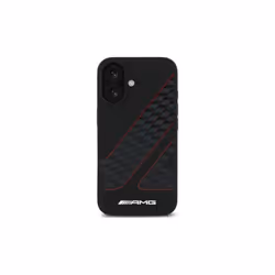 Mercedes Benz AMG Checkered Flag Pattern Case with MagSafe for iPhone 16 6.1" Black & Red - AMHMP16S2SCFR