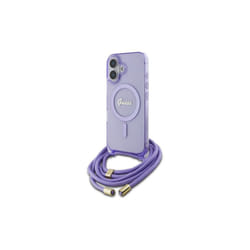 Guess Crossbody Cord Script Case with MagSafe for iPhone 16 6.1" Purple - GUHMP16SHCTSGNSU