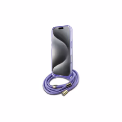 Guess Crossbody Cord Script Case with MagSafe for iPhone 16 6.1" Purple - GUHMP16SHCTSGNSU