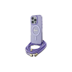 Guess Crossbody Cord Script Case with MagSafe for iPhone 16 Pro 6.3" Purple - GUHMP16LHCTSGNSU