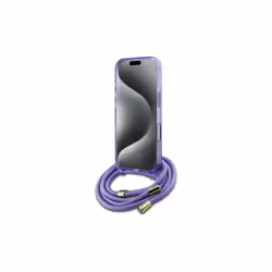 Guess Crossbody Cord Script Case with MagSafe for iPhone 16 Pro 6.3" Purple - GUHMP16LHCTSGNSU
