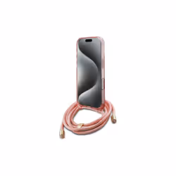 Guess Crossbody Cord Script Case with MagSafe iPhone 16 6.1" Pink - GUHMP16SHCTSGNSP