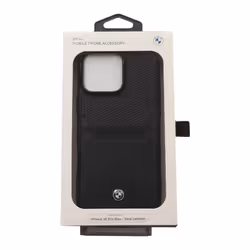 BMW Sign Leather Cardslot Case for iPhone 16 Pro Max 6.9" Black