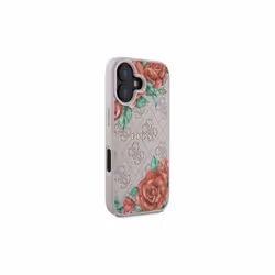 Guess 4G Flower Printed Hardcase with MagSafe for iPhone 16 6.1" Pink - GUHMP16SP4ROPEMCP