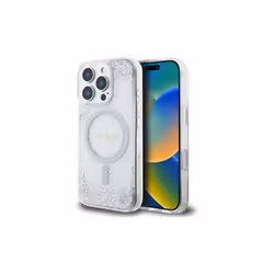 Guess Resin Gradient Glitter Hardcase with MagSafe for iPhone 16 Pro 6.3" Silver - GUHMP16LRGRGES