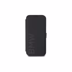 BMW Signature Leather Wordmark Bookcase for iPhone 16 6.1" Black - BMBKP16S23RMRLK