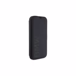 BMW Signature Leather Wordmark Bookcase for iPhone 16 6.1" Black - BMBKP16S23RMRLK