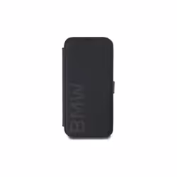 BMW Signature Leather Wordmark Bookcase for iPhone 16 Pro 6.3" Black - BMBKP16L23RMRLK