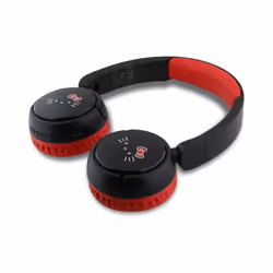 Hello Kitty Face Logo Bluetooth Wireless Headphones Black/Red - HKOBHV6ROKFR