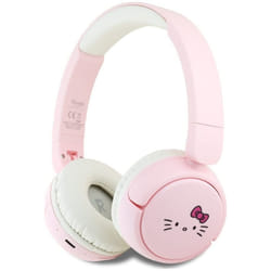 Hello Kitty Face Logo Bluetooth Wireless Headphones Pink - HKOBHV6ROKFP