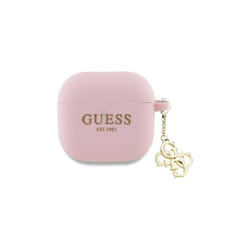Guess 4G Silicone Charm Case for AirPods 4 Pink - GUA4LECG4P