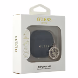 Guess 4G Script PC/PU Charm Case For AirPods 4 Black - GUA4P4E4CDK