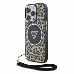 Guess HC IML Leopard Triangle Cord Strap with MagSafe for iPhone 16 Pro Max 6.9" Brown - GUHMP16XHLORSSW