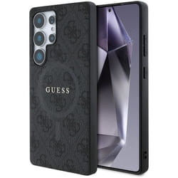 Guess Leather 4G Coloured Ring Classic Logo Case with MagSafe for Samsung Galaxy S25 Ultra 6.9" Black - GUHMS25LG4GFRK