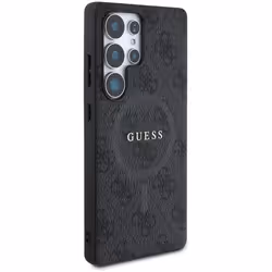 Guess Leather 4G Coloured Ring Classic Logo Case with MagSafe for Samsung Galaxy S25 Ultra 6.9" Black - GUHMS25LG4GFRK