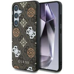 Guess 4G Printed Coloured Peony Pattern Case with MagSafe for Samsung Galaxy S25 6.2" Brown - GUHMS25SP4PWPW