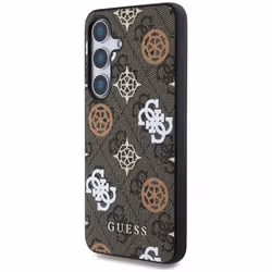 Guess 4G Printed Coloured Peony Pattern Case with MagSafe for Samsung Galaxy S25 6.2" Brown - GUHMS25SP4PWPW