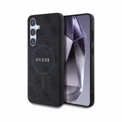 Guess Leather 4G Coloured Ring Classic Logo Case with MagSafe for Samsung Galaxy S25 6.2" Black - GUHMS25SG4GFRK