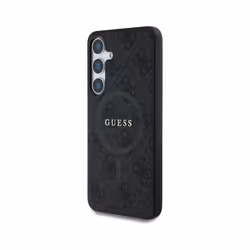 Guess Leather 4G Coloured Ring Classic Logo Case with MagSafe for Samsung Galaxy S25 6.2" Black - GUHMS25SG4GFRK
