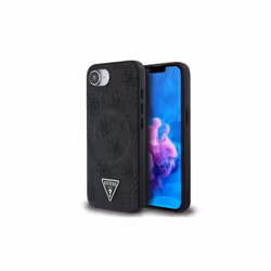 Guess PU 4G Strass Triangle Metal Logo Case for iPhone 16e Black - GUHMPSE4P4TDPK