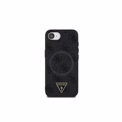 Guess PU 4G Strass Triangle Metal Logo Case for iPhone 16e Black - GUHMPSE4P4TDPK