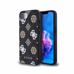 Guess PU 4G Peony Case with MagSafe for iPhone 16e Black - GUHMPSE4P4PWPK