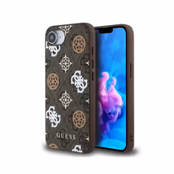 Guess PU 4G Peony Case with MagSafe for iPhone 16e Brown - GUHMPSE4P4PWPW