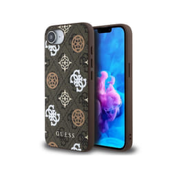 Guess PU 4G Peony Case with MagSafe for iPhone 16e Brown - GUHMPSE4P4PWPW