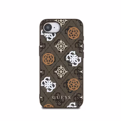 Guess PU 4G Peony Case with MagSafe for iPhone 16e Brown - GUHMPSE4P4PWPW
