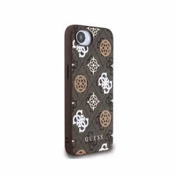 Guess PU 4G Peony Case with MagSafe for iPhone 16e Brown - GUHMPSE4P4PWPW