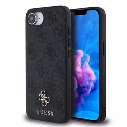 Guess PU 4G Metal Small Logo Case for iPhone 16e 6.1" Grey - GUHMPSE4P4SM4MK