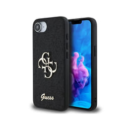 Guess PU Fixed Glitter 4G Metal Logo Case for iPhone 16e 6.1" Black -  GUHCPSE4HG4SGK