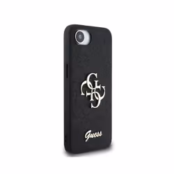 Guess PU Fixed Glitter 4G Metal Logo Case for iPhone 16e 6.1" Black -  GUHCPSE4HG4SGK
