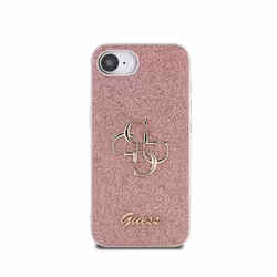 Guess PU Fixed Glitter 4G Metal Logo Case for iPhone 16e 6.1" Pink -  GUHCPSE4HG4SGP