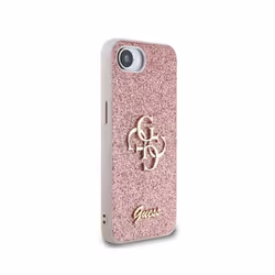 Guess PU Fixed Glitter 4G Metal Logo Case for iPhone 16e 6.1" Pink -  GUHCPSE4HG4SGP