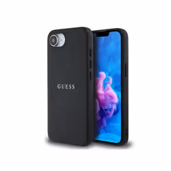 Guess PU Grained Classic Logo Case with MagSafe for iPhone 16e 6.1" Black - GUHMPSE4PGHSMMK